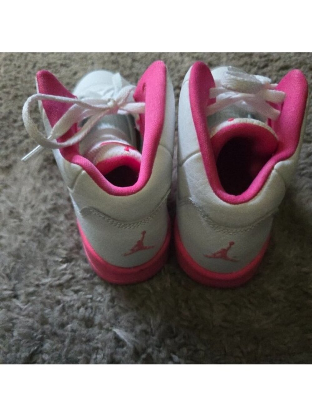 Jordan 5 Retro WNBA Pinksicle Girls 13C White and Pink Sneakers 0826 - Picture 5 of 10